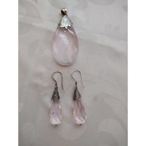 Artisan Handmade In Bali Sterling Silver And Faceted Pink Glass Pendant And...